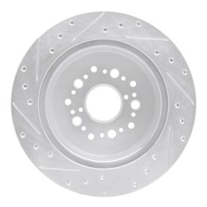 Lexus SC400 Brake Rotor (1) - Rear Right - R1 Concepts - Drilled & Slotted - Silver - `92-`00